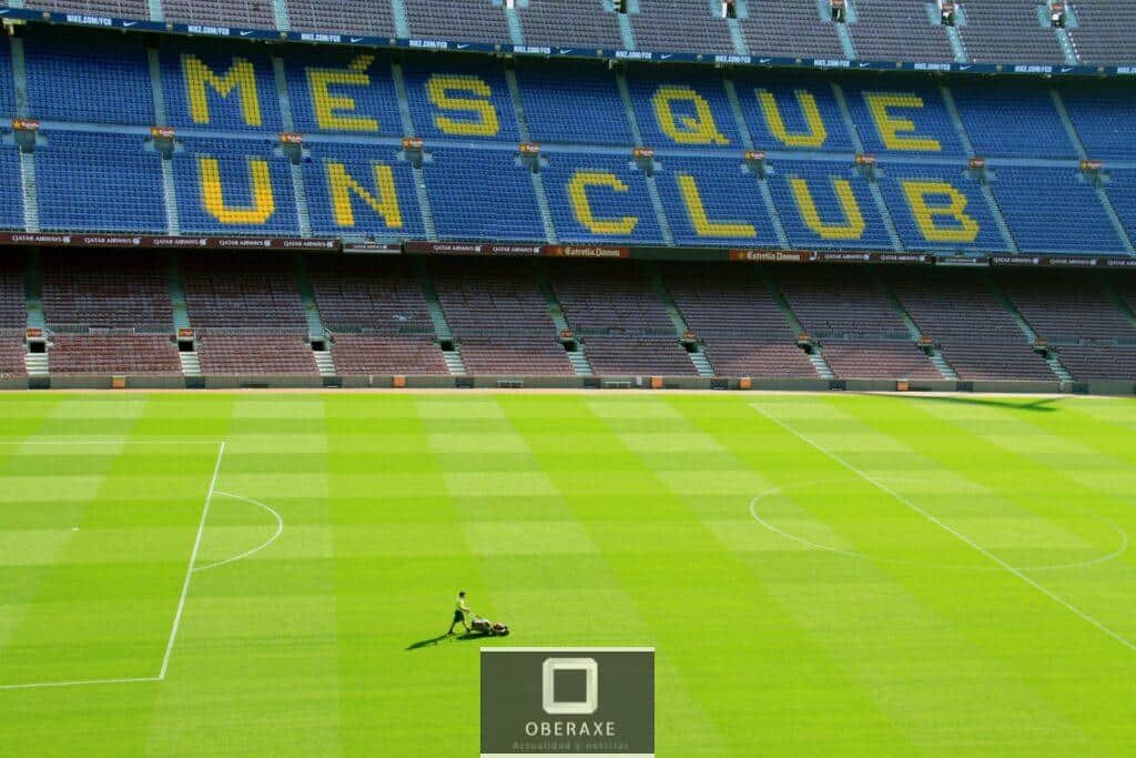 person standing on football field